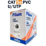 Кабель витая пара U/UTP 5e кат. 4 пары Filum FL-PF-5E-UUTP4- 24AWG-PVC-305-GY ...