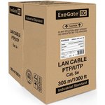 Кабель ExeGate UTP 4 пары кат.5e CCA, 24AWG, внешн., без троса, бухта 305м ...