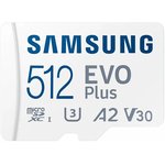 MB-MC512SA/KR, Карта памяти Samsung Evo Plus microSDXC 512GB UHS-1 U3 A2 V30 с ...