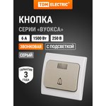 SQ1803-0107, Doorbell (button) with concealed light, grey IP54 6A Vuoksa series