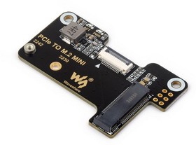 Плата интерфейсная ACD Waveshare PCIe To M.2 Mini Adapter for Raspberry Pi 5 Supports NVMe Protocol M.2 Solid State Drive, High-speed Read – купить оптом и в розницу