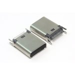 Гнездо USB 3.1, Тип C, 24 контакта, вертикальный монтаж на плату, 10.5мм ...