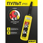 Пульт управления 4 кнопки, 1 скорость, стоп, ключ, IP65 XAC-A4713Y