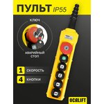 Пульт управления 4 кнопки, 1 скорость, стоп, ключ, старт, IP55 TNHA1-62Y