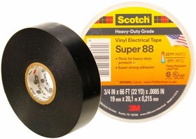 Scotch Super 88 19мм х 20м х 0.22мм черная, Изолента ПВХ высшего класса, 3M | купить в розницу и оптом
