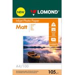 0102072, Фотобумага LOMOND 105 г/м2 А4 односторонняя матовая 100 л.