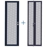 Комплект дверей 18U 600мм черный передняя-перф. задняя-распашная перф ...