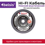 BW7001, Акустический кабель 2х1,5 мм2 (~15 GA) OFC, плоский, черный диэлектрик,