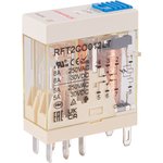 RFT2CO012LT, Relay 2per. 12VDC, 8A/240VAC with LED and test. with the button