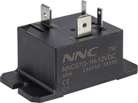 NNC67G-1H-40A-DC12V (T92,G8P-T-F,HF105F-4), Реле 1разм. 12VDC, 40A 240VAC/28VDC