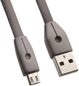 Фото 1/2 Кабель USB REMAX RC-043m Knight MicroUSB, 2.4А, LED, 1м, TPE (черный)