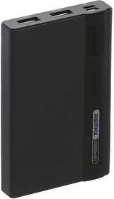 Фото 1/6 Внешний АКБ powerbank REMAX RPP-53 Linon Pro 10000mAh, 2xUSB, 2А, Li-Pol (черный)