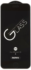 Фото 1/9 Защитное стекло REMAX GL-27 Medicine для Apple iPhone SE 2/8/7, 3D, черная рамка, 0.3мм