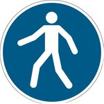 173106, Adhesive Film Floor Sticker Use This Walkway Sign With Pictogram Only Text