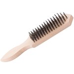 BRW06, Щетка по металлу 6ти-рядная деревянная ручка DolleX