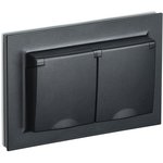 Socket 2nd JV BRITE RSbsh12-3-44-BrCh 16A assembly IP44 with cover black ...