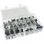 Electrolytic capacitors. 24 nominal values of 1mkF-4700mkF