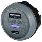 PVPRO-AC, USB Charger Receptacle, IP30, PVPro Series, 3.6 A, 24 V, 2 Ports ...