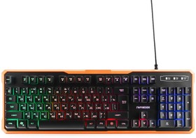Фото 1/9 Проводная игровая клавиатура Гарнизон GK-320G, полноразмерная, 104кл, 12Fn, MultiRainbow, 1.5м, черная