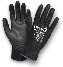 MASTERBLACK/7, Masterblack Black Polyethylene Abrasion Resistant Cut Resistant Gloves, Size 7, Polyurethane Coating