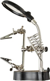 Фото 1/4 Держатель плат BGA универсальный TE-801 с лупой и подсветкой (третья рука)