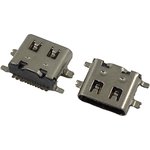 Гнездо USB 3.1, Тип C, угловое, 16 контактов, SMD на плату ...