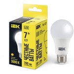 LLE-A60-7-230-30-E27, Лампа LED A60 груша 7Вт 230В 3000К E27 IEK