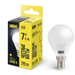 LLE-G45-7-230-30-E14, Лампа LED G45 шар 7Вт 230В 3000К E14 IEK