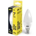 LLE-C35-7-230-40-E14, Лампа LED C35 свеча 7Вт 230В 4000К E14 IEK