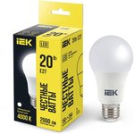 LLE-A60-20-230-40-E27, Лампа LED A70 груша 20Вт 230В 4000К E27 IEK