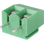 WJ126-5.0-02P-14-00A, Клеммник, 2-контактный, 5мм, прямой на плату