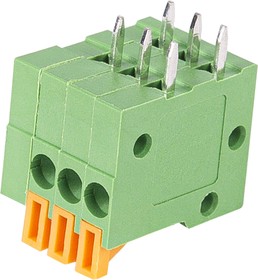 WJ141R-2.54-03P-14-00A, Клеммник нажимной, 3 контакта, шаг 2.54мм – купить оптом и в розницу