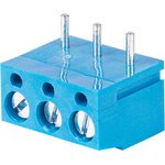 WJ300R-5.0-03P-12-00A, Клеммник винтовой, 3-контактный, 5мм, угловой на плату