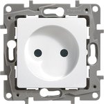 672220, 1-seater socket without grounding without protective blinds 16A white ETIKA