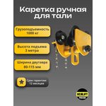 10413c, Каретка ручная 1т 3м тип GCL тележка на двутавр с ручным приводом