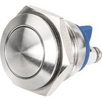GQ-16B/N, Кнопка антивандальная металическая 16 мм, IP65, SPST, 1NO, 3A 250VAC ...