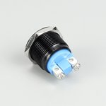 PBS-28B-2/A, Кнопка антивандальная металическая 19мм, NO, IP65, 3A 250VAC