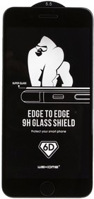 Фото 1/8 Защитное стекло WK Kingkong WTP-40 6D Curved HD для iPhone 8/7 Plus с черной рамкой 0.22 мм