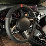 Оплетка на руль (M 38 см , нат. кожа, "Софт Тач") черная с перфорацией ARNEZI ...