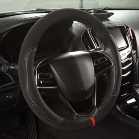 Фото 1/3 Оплетка на руль (M 38 см , иск. кожа PU, Софт тач) черная ARNEZI A0501038