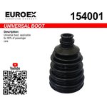 154001, Пыльник универсальный для легковых автомобилей EUROEX