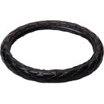 31670, Оплетка руля (L) 39-41см черная дутый ромб с серой отстрочкой экокожа ...