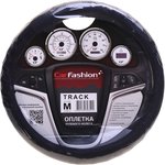 31355, Оплетка руля (M) 37-39см черная натуральная кожа CARFASHION