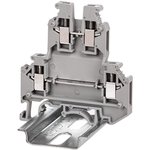 KRUK-3, Two-level terminal , screw terminal, 4 connection points, 2.5 sq.mm, grey