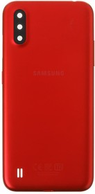 Фото 1/2 Задняя крышка корпуса для Samsung Galaxy A01 SM-A015 (красный)