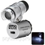 Микроскоп Pro Legend 60x мини, с подсветкой (2 LED) и ультрафиолетом