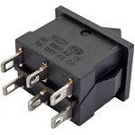 PL2415, Клавишный переключатель ON-OFF-ON, 6 контактов, черный