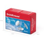 Кнопки канцелярские ERICH KRAUSE металлические никелированные, 50 штук ...