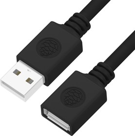 Photo 1/8 GCR-50567, GCR 1.8m USB 2.0 Extension Cable, AM/AF, Black, 28/28 AWG