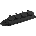 Колодка ЭРА K-4e-B-IP44 каучуковая с заземлением 4 розетки 16A IP44 черная Б0044546